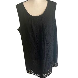 Talbots Black Lace Sleeveless Top – Women's Plus 18W